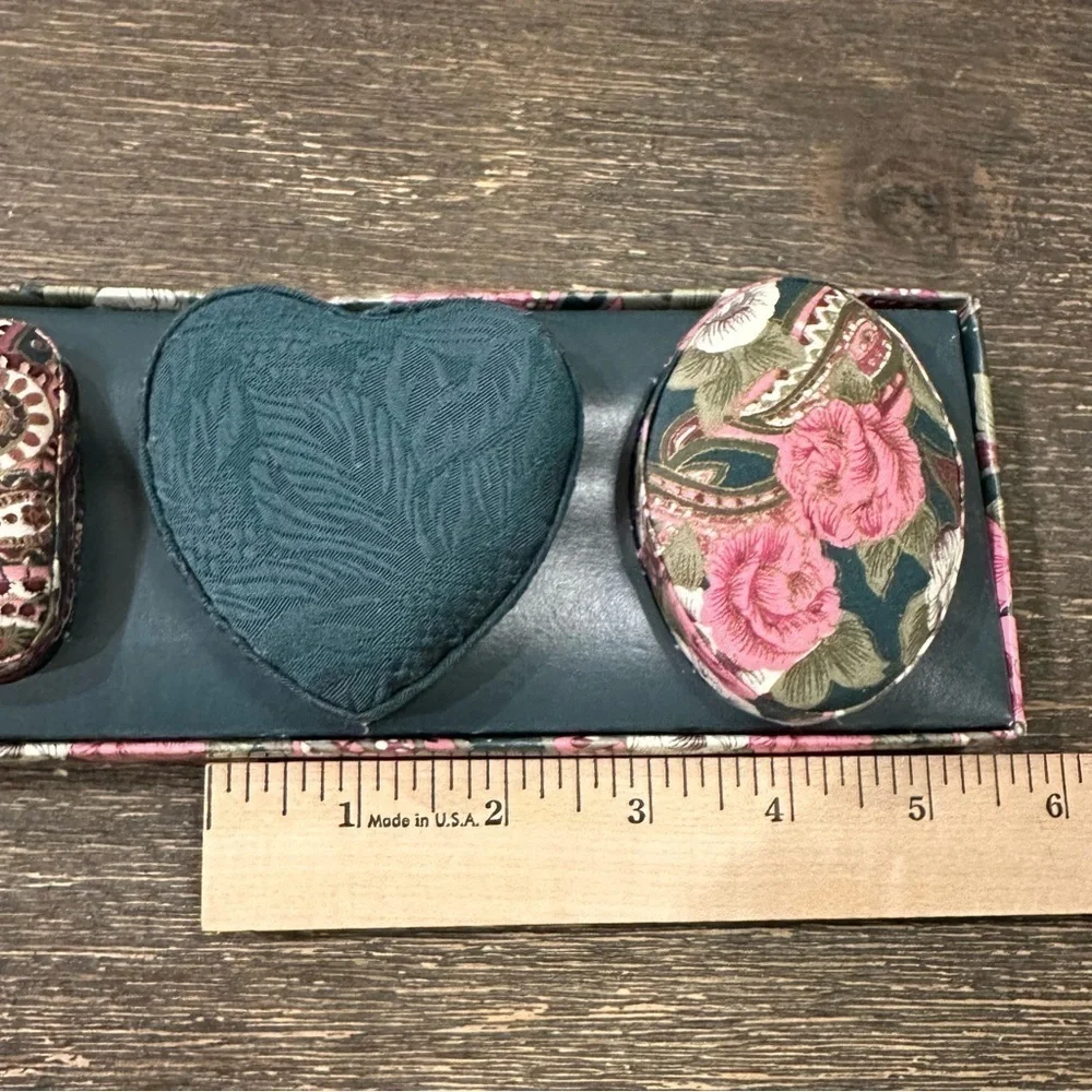 Vintage 90s Set of 3 Huntington Ridge Fabric Trinket Boxes- NEW in box